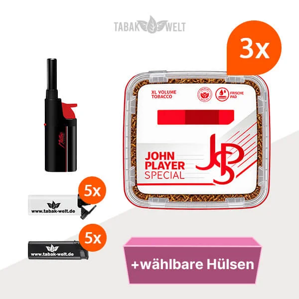 JPS John Player Tabak XL 3 x Eimer mit wählbaren Filterhülsen