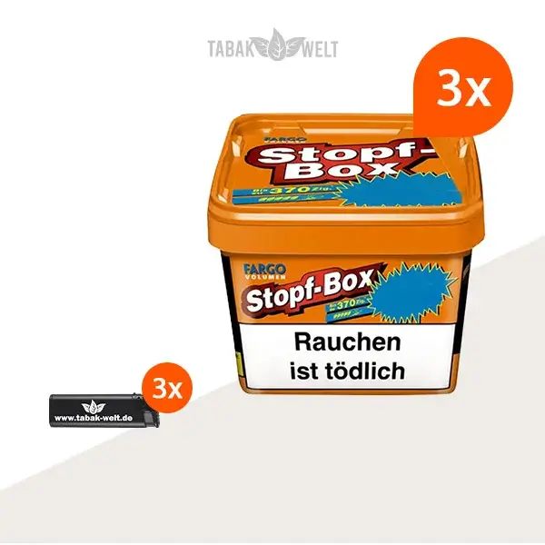 fargo-orange-volumentabak-3x-stopf-box-mit-feuerzeugen
