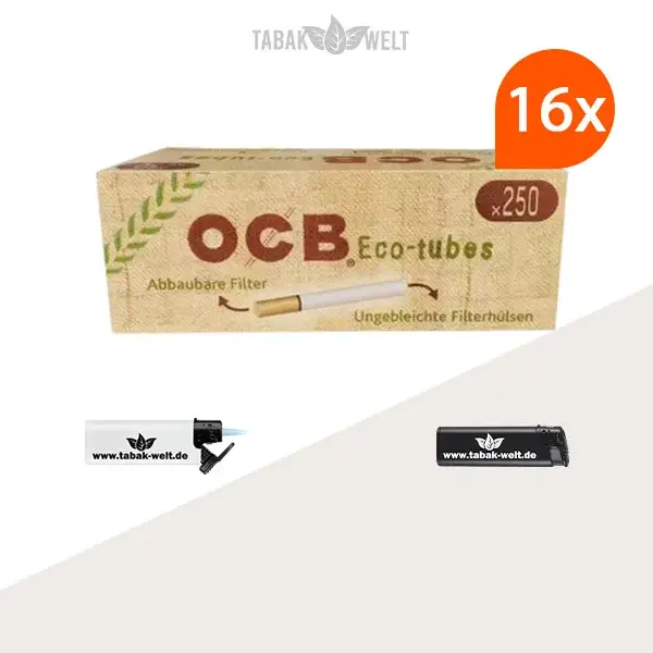 16x-ocb-filterhuelsen-eco-tubes-250er-4000-stueck-mit-feuerzeugen