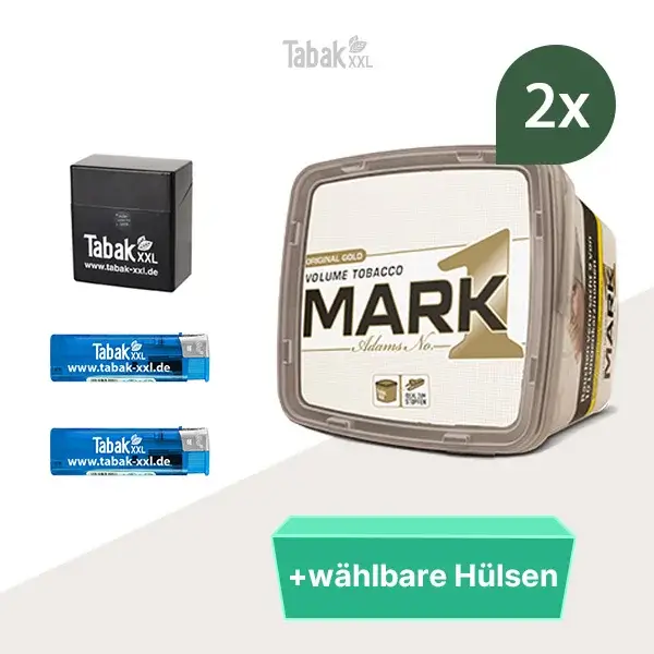 2x Mark 1 Original Gold Volumentabak Eimer mit wählbaren Hülsen und und Etui
