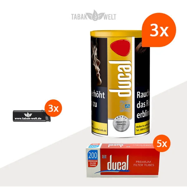 ducal-gold-feinschnitt-tabak-3x-dose-mit-1000-filterhuelsen