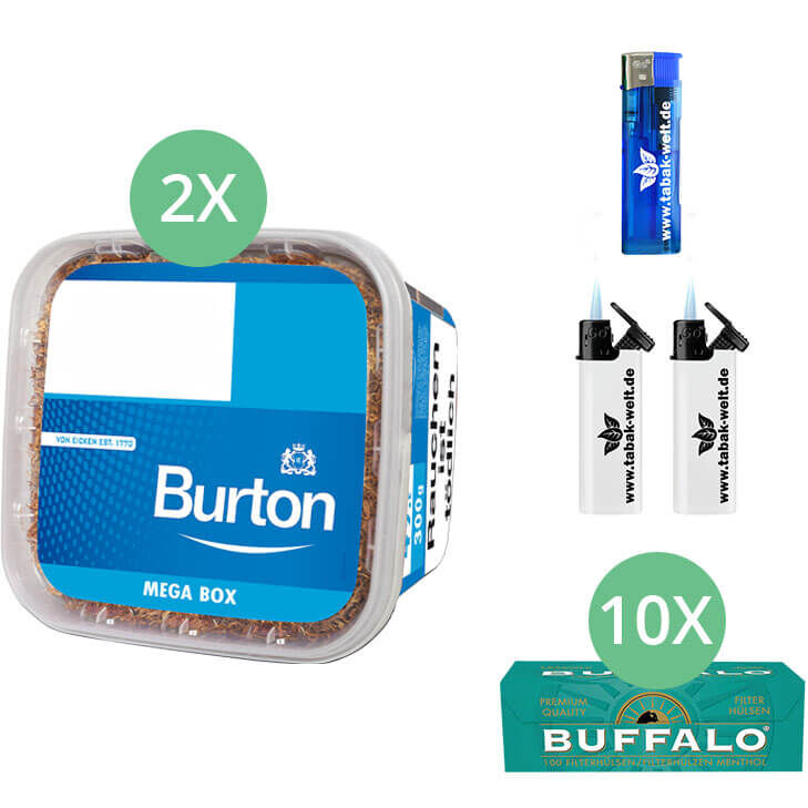 Burton Blue Mega Box 2 x 300g mit 1000 Menthol Hülsen