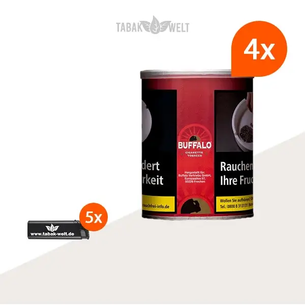 buffalo-red-feinschnitttabak-4x-dose-mit-feuerzeugen buffalo-red-feinschnitttabak-4x-dose-mit-feuerzeugen