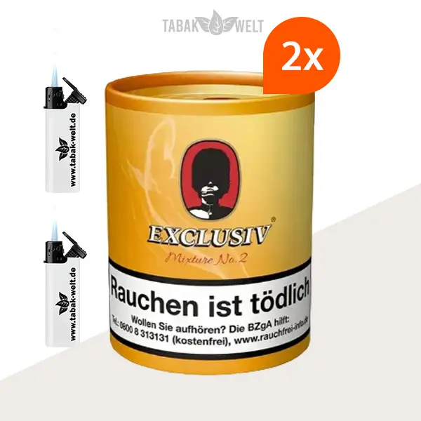 Exclusiv Mixture No. 2 Pfeifentabak Wild Mango – 2x Dose XL mit Feuerzeugen