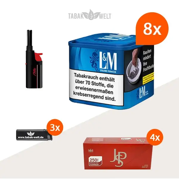 l-m-volumentabak-blue-m-8x-dose-mit-1000-special-size-huelsen-und-stabfeuerzeug