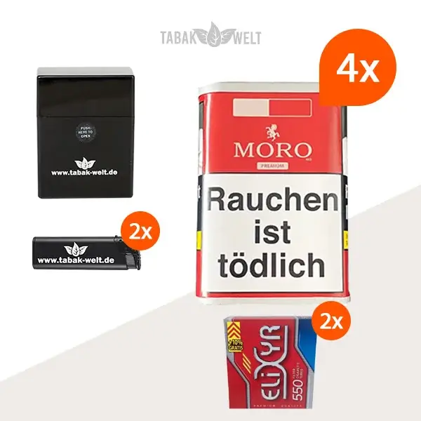 moro-red-feinschnitt-tabak-4x-dose-mit-1100-filterhuelsen