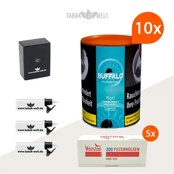 buffalo-blue-volumentabak-10x-dose-mit-1000-king-size-huelsen-und-etui buffalo-blue-volumentabak-10x-dose-mit-1000-king-size-huelsen-und-etui