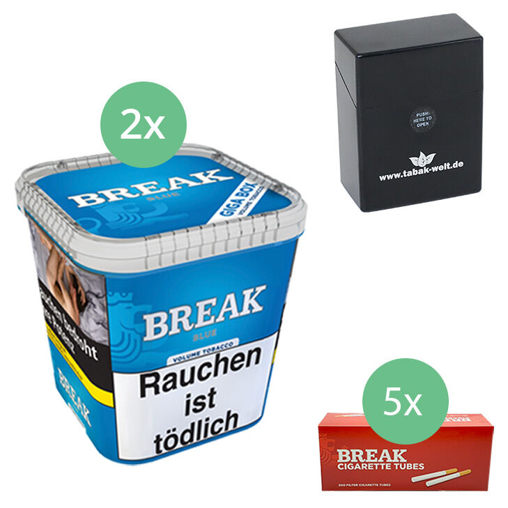 Break Tabak Blue 2 x Giga Box mit 1000 Filterhülsen