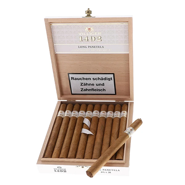 VILLIGER 1492 Zigarren Long Panetela Kiste offen