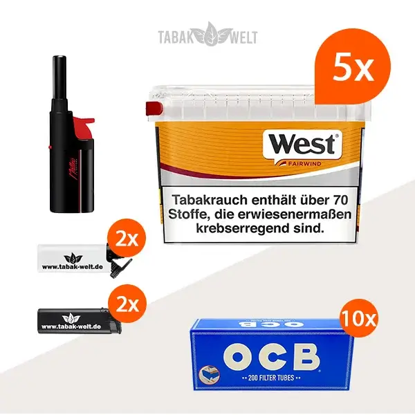 west-yellow-volumentabak-5x-mega-box-mit-2000-huelsen