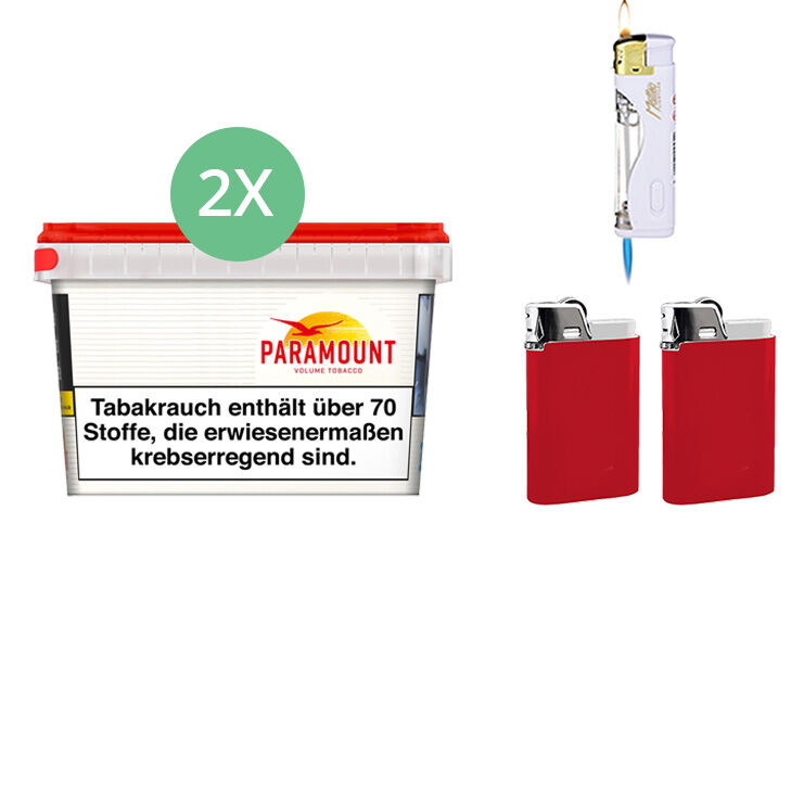 Paramount Tabak 2 x Mega Box mit Feuerzeugen