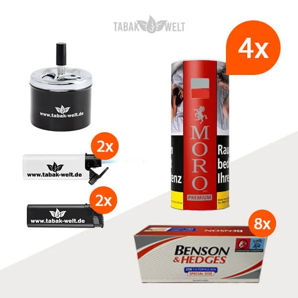 4x-moro-red-premium-Dose-benson-huelsen-und-Etui-Taschenasche
