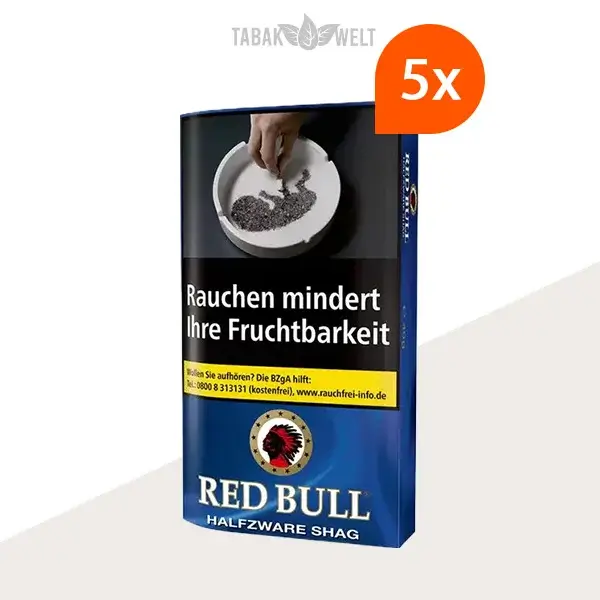 Red Bull Halfzware Shag Feinschnitt-Tabak 5x Pouch