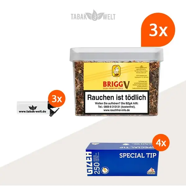 brigg-v-vanilla-pfeifentabak-3x-eimer-mit-1000-special-tip-huelsen