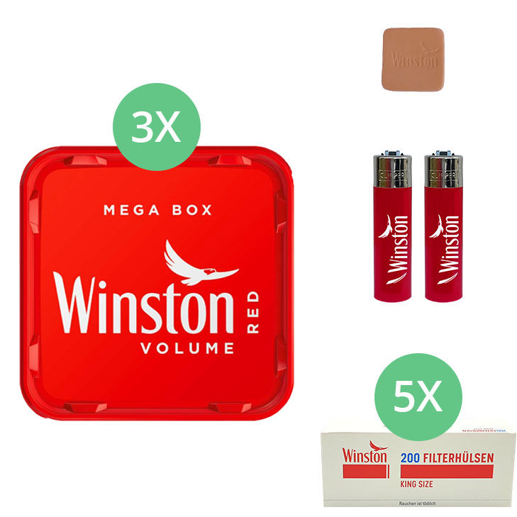 Winston Mega Box 3 x 135g mit 1000 King Size Hülsen