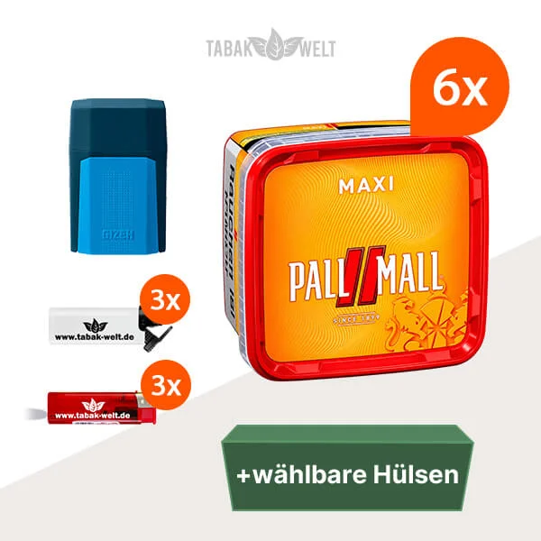 Pall Mall Tabak 6 x Maxi-Box mit wählbaren Filterhülsen