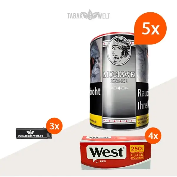 mohawk-zware-feinschnitt-tabak-5x-dose-mit-1000-filterhuelsen