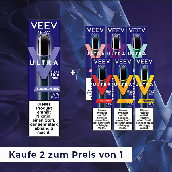 Veev Now Ultra Blue Raspberry 1+1 aktion