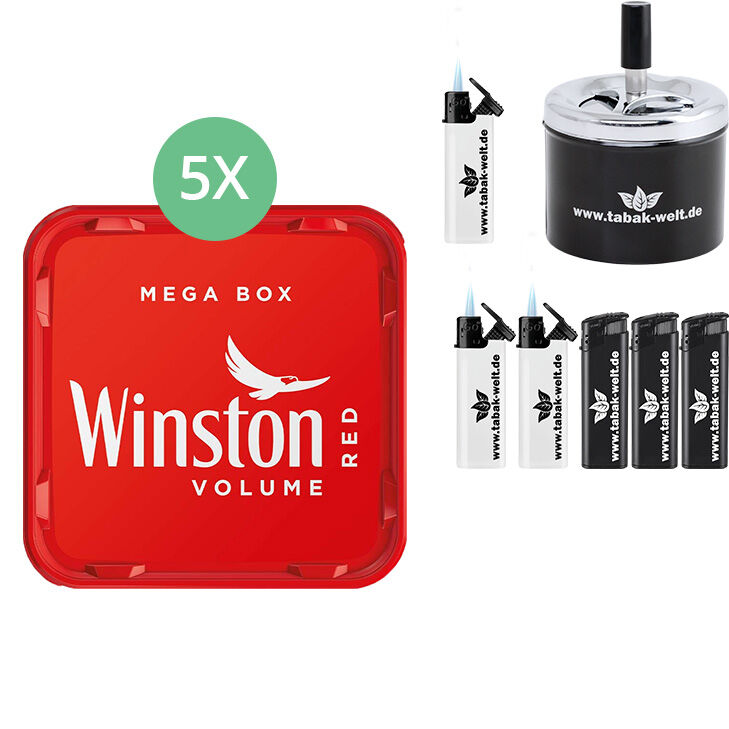 Stopf dein Ding Winston Mega Box 5 x 140g mit Aschenbecher