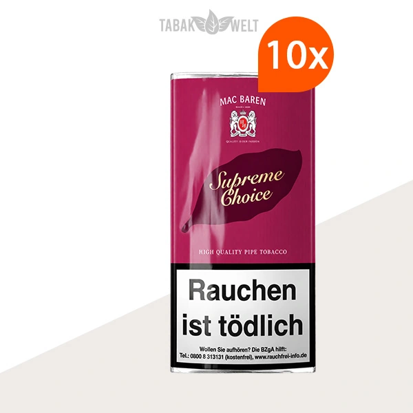 Mac Baren Supreme Choice Pfeifentabak – 10 Pouches