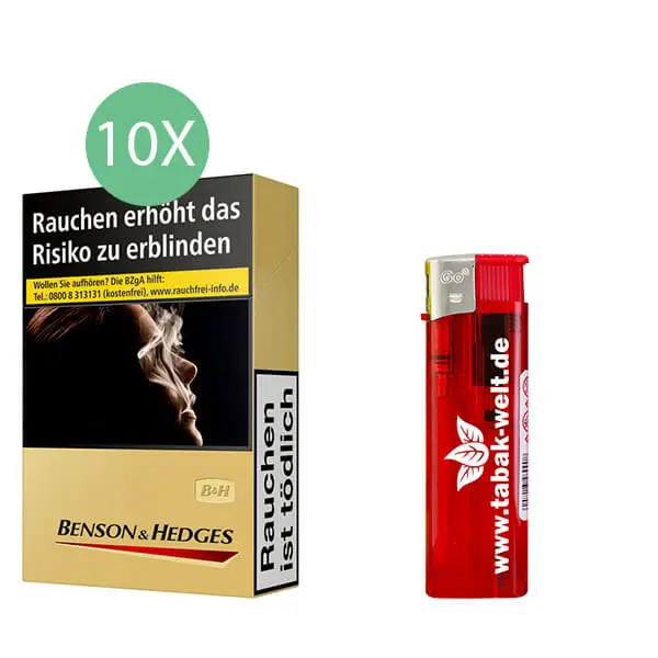 10 Benson Zigaretten mit Feuerzeuge