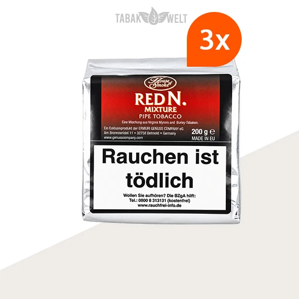 House of Smoke Red N. Mixture Pfeifentabak – 3 x Box