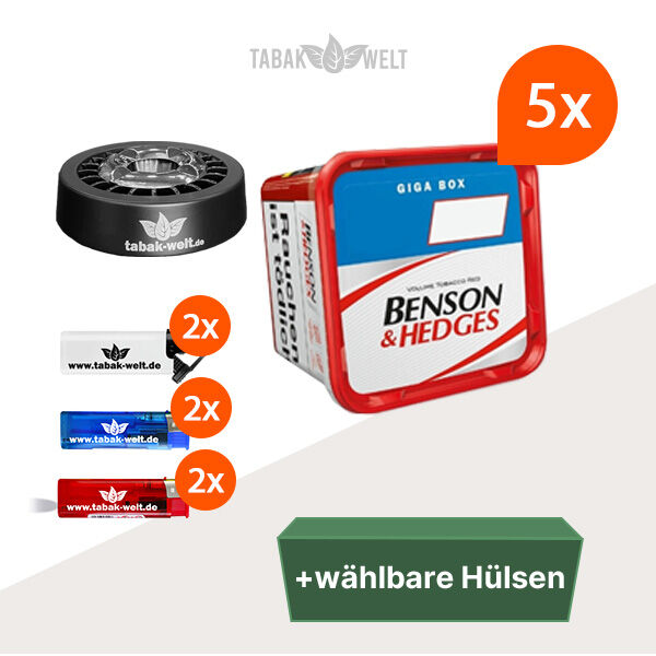 Benson und Hedges 5 x Giga Box Red mit wählbaren Hülsen und Roulette Aschenbecher Benson und Hedges 5 x Giga Box Red mit wählbaren Hülsen und Roulette Aschenbecher