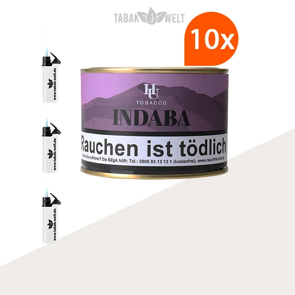 HU Tobacco Indaba Pfeifentabak, 10 Dosen mit Feuerzeugen