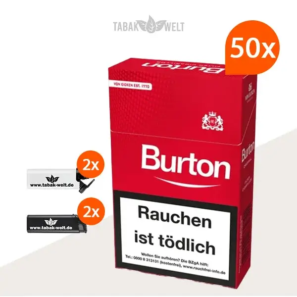 50X Burton Original Zigarillos mit Sturm Feuerzeuge
