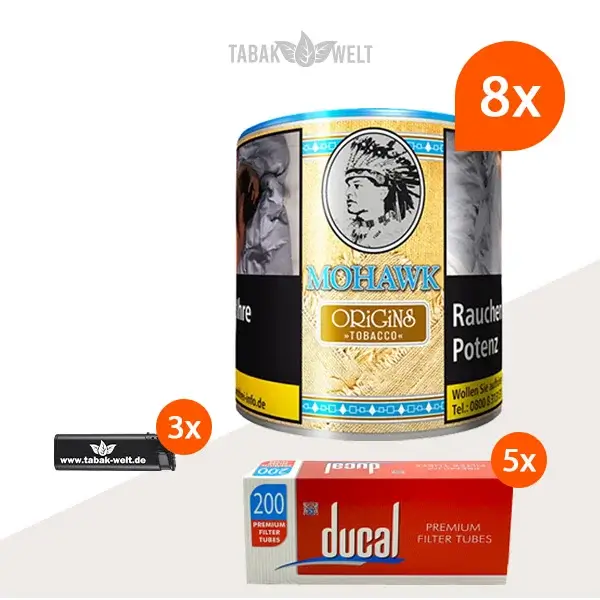 mohawk-origins-feinschnitt-tabak-5x-dose-mit-1000-king-size-filterhuelsen