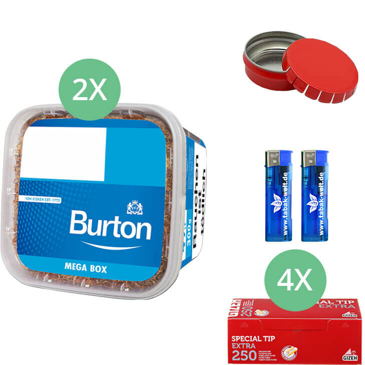 Burton Blue Mega Box 2 x 300g mit 1000 Extra Hülsen
