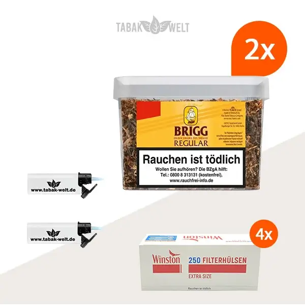 brigg-regular-pfeifentabak-2x-eimer-mit-1000-extra-size-huelsen
