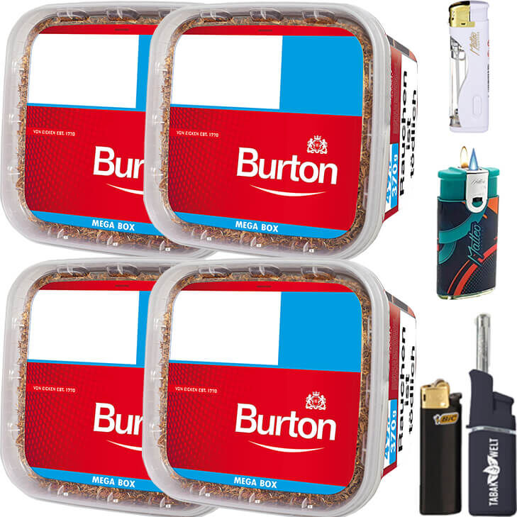 Burton 4 x 290g mit Feuerzeug Set