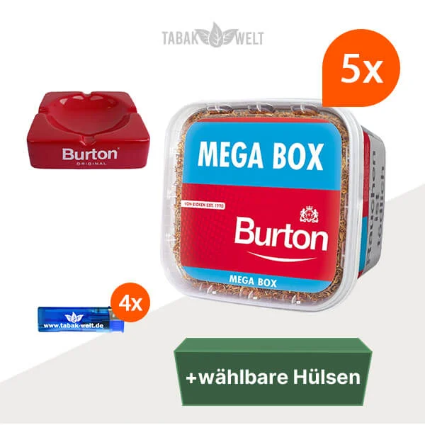Burton Volumentabak Red 5 x Mega Box mit wählbaren Hülsen