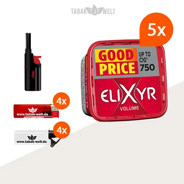 elixyr-red-rot-volumentabak-5x-eimer-mit-feuerzeuge