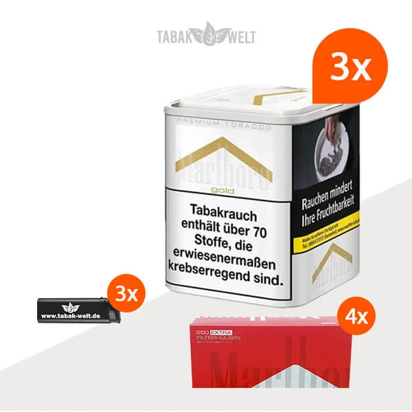 marlboro-gold-feinschnitt-tabak-3x-dose-mit-1000-filterhuelsen-und-feuerzeugen
