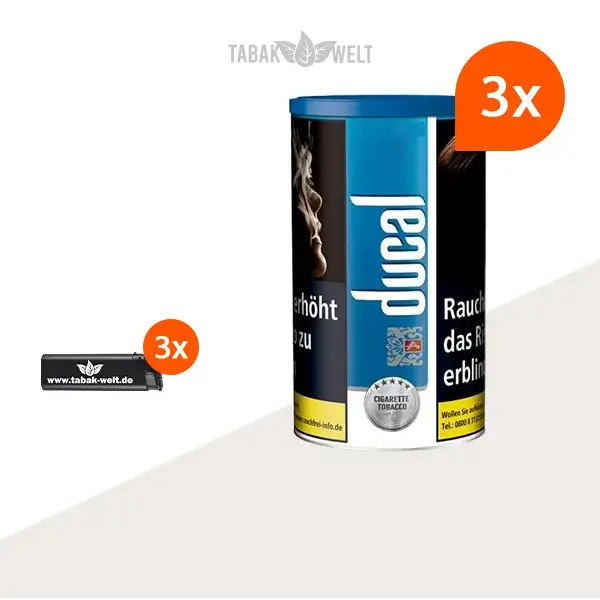 ducal-blau-feinschnitt-tabak-3x-dose-mit-feuerzeugen