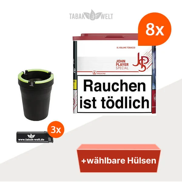 JPS Red Volumentabak 8x Dose mit wählbaren Hülsen