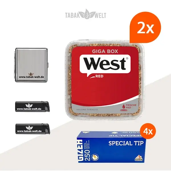 west-red-volumentabak-2x-giga-box-mit-1000-gizeh-tip-filterhuelsen