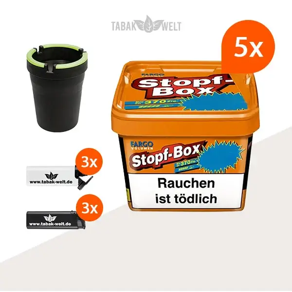 fargo-orange-volumentabak-5x-stopf-box-mit-aschenbecher