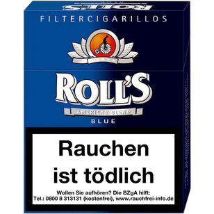 Rolls Blue Naturdeckblatt Zigarillos mit Filter (6 Stangen) 48 x 23 Stück