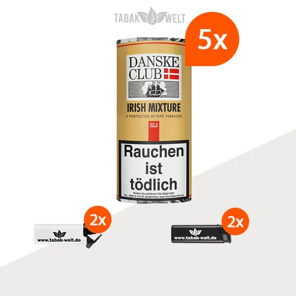 danske-club-irish-mixture-pfeifentabak-5x-pouch-mit-feuerzeuge