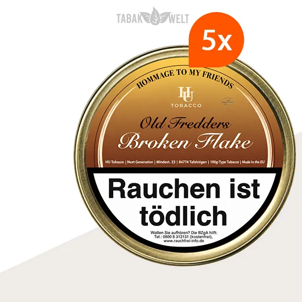 HU Tobacco Broken Flake Pfeifentabak 5 Dosen