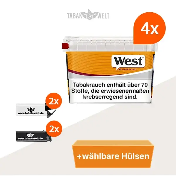west-yellow-volumentabak-4x-mega-box-mit-waehlbaren-huelsen