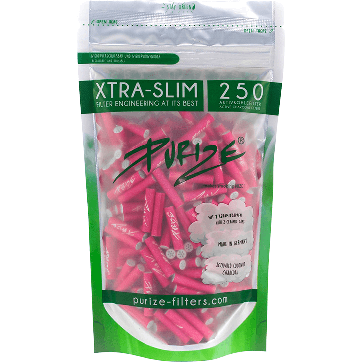 Purize Aktivkohlefilter Xtra Slim Size 250 Stück Pink