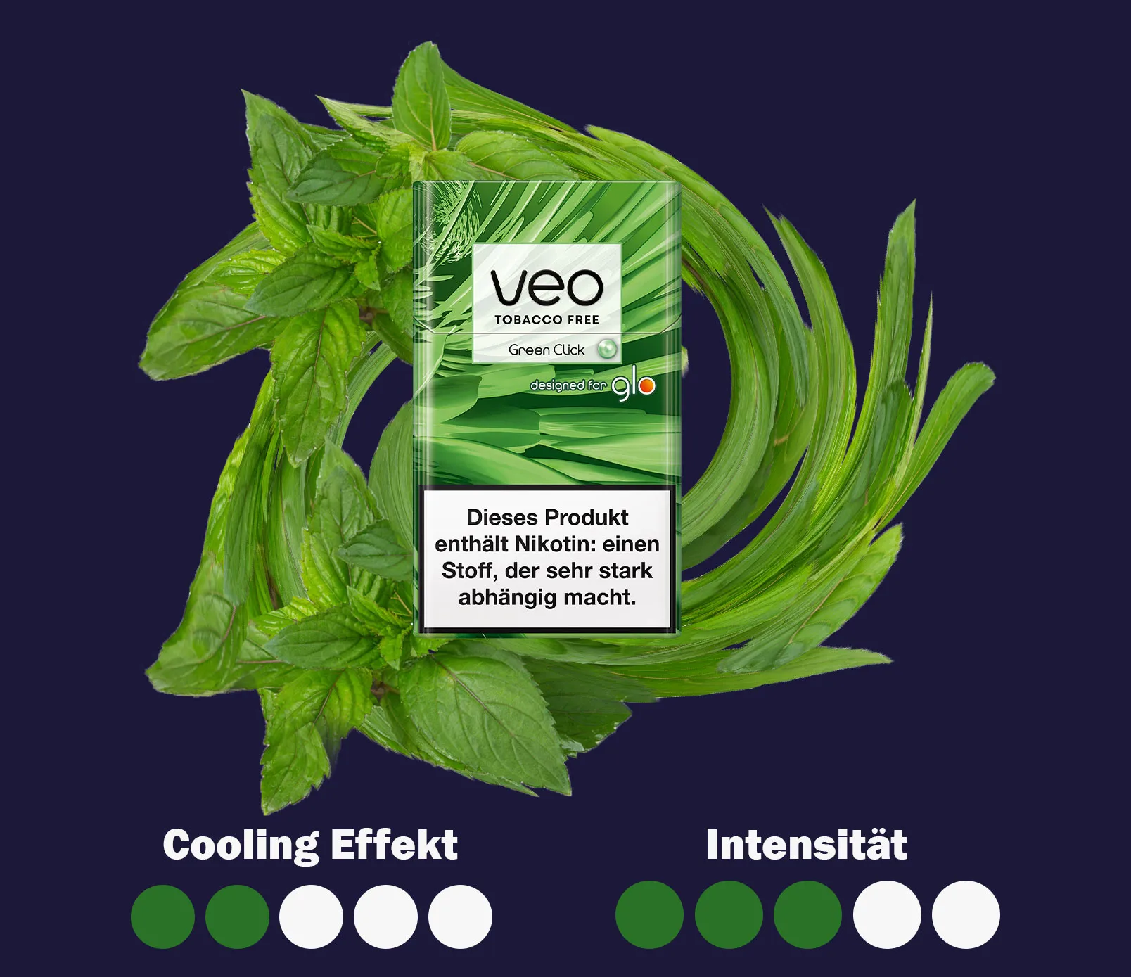 Eine Intensitaetsuebersicht zu den Veo sticks Green Click