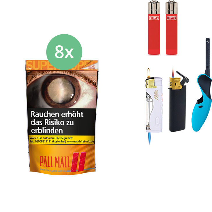 Pall Mall Allround Red 8 x Super Beutel mit BBQ Stabfeuerzeugen