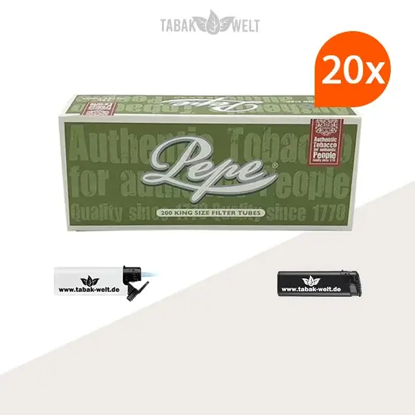 20x-pepe-filterhuelsen-king-size-200er-4000-stueck-mit-feuerzeugen