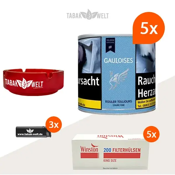 Gauloises Mélange Original Feinschnitt Tabak 5x Dose mit 1000 King Size Hülsen