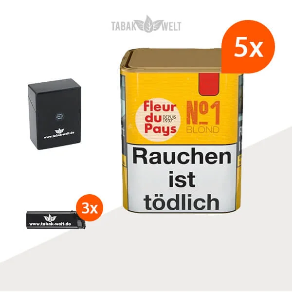 Fleur du Pays No. 1 Blond Drehtabak 5x Dose mit Etui